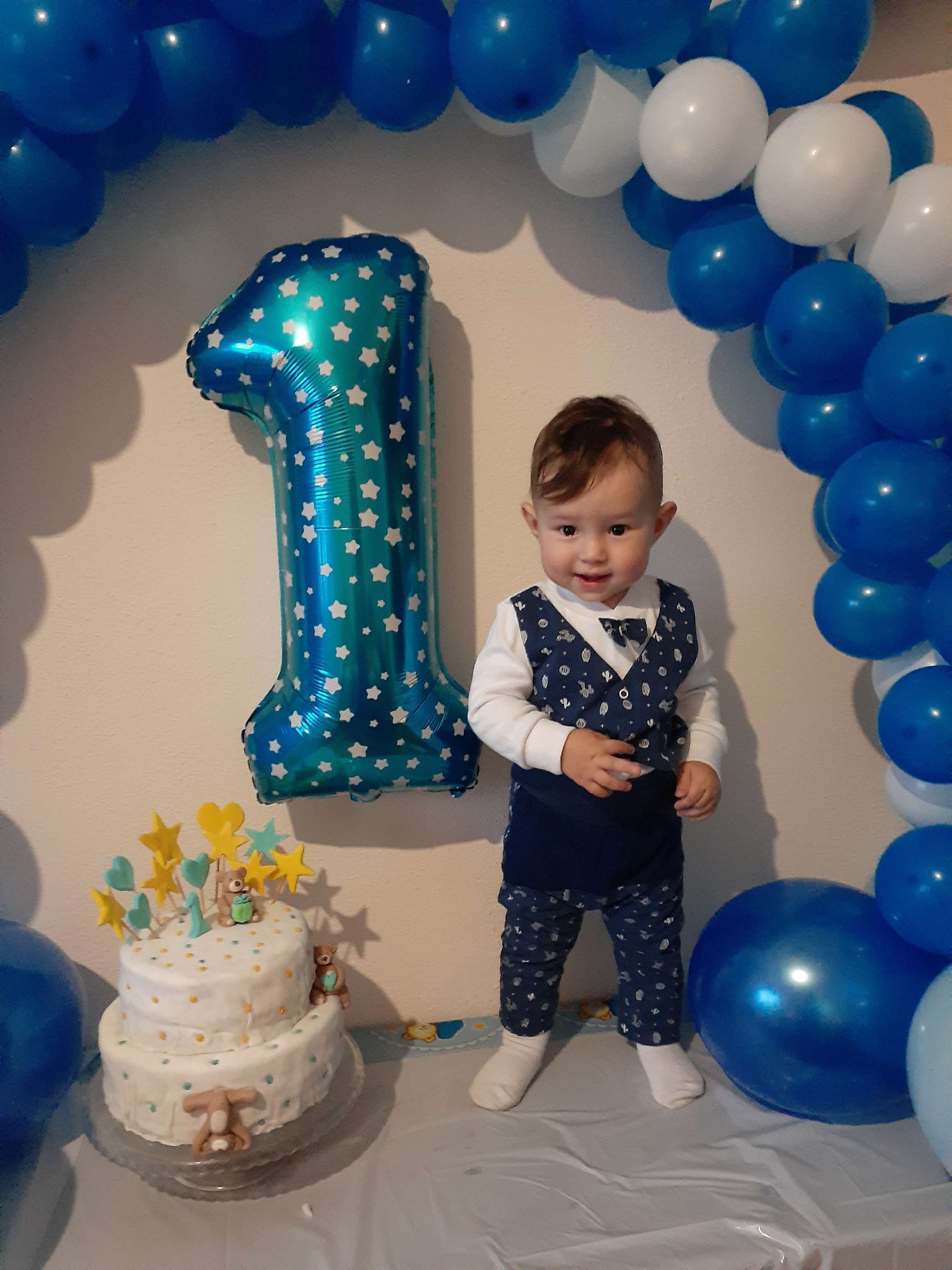 Фотография покупателя товара Боди Крошка Я "Костюмчик", синий/белый, р.26, рост 74-80 см - Фото 1