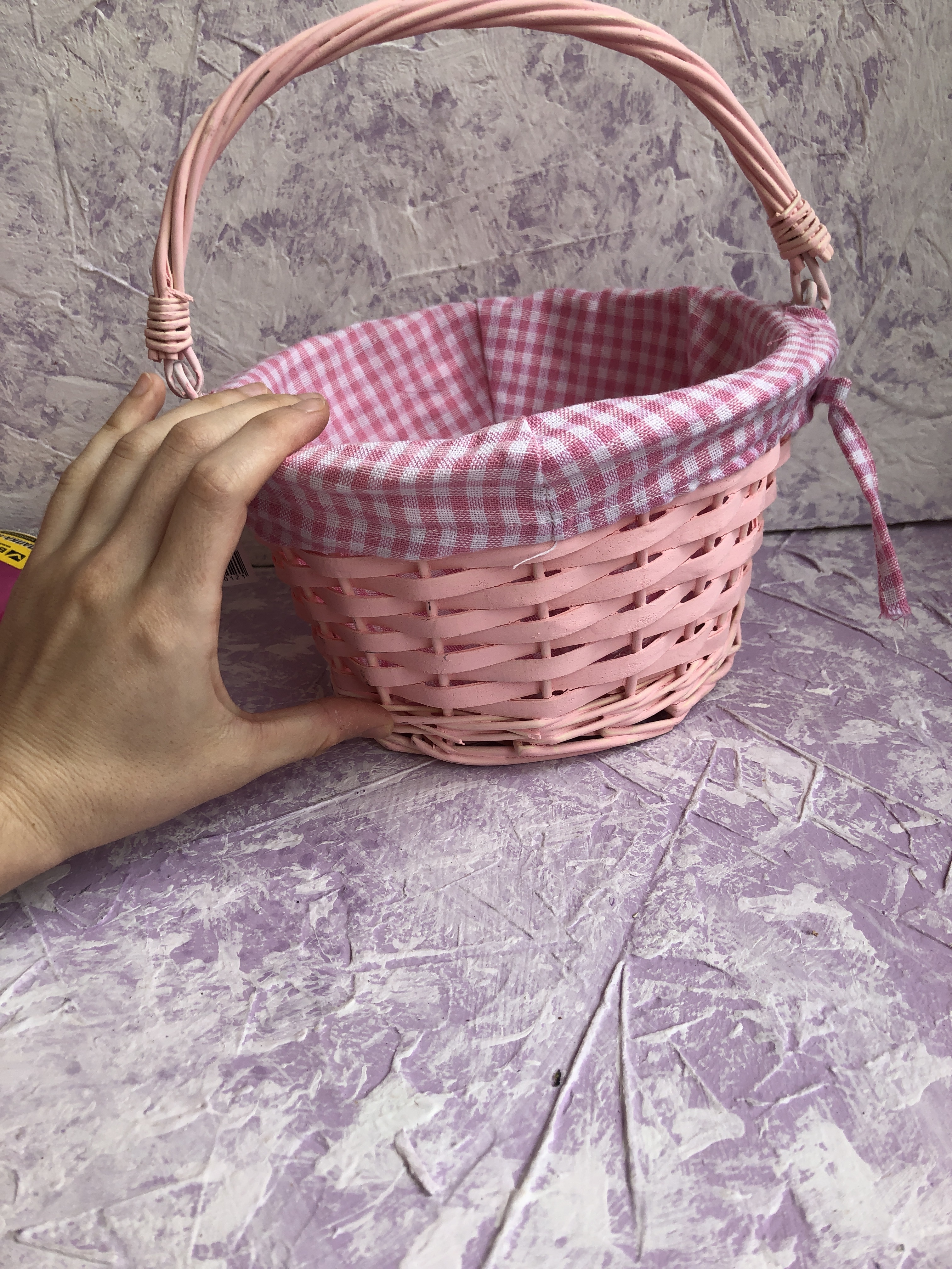 Фотография покупателя товара Корзина плетеная «Клеточка», 22×12/30 см, ива, ткань - Фото 1