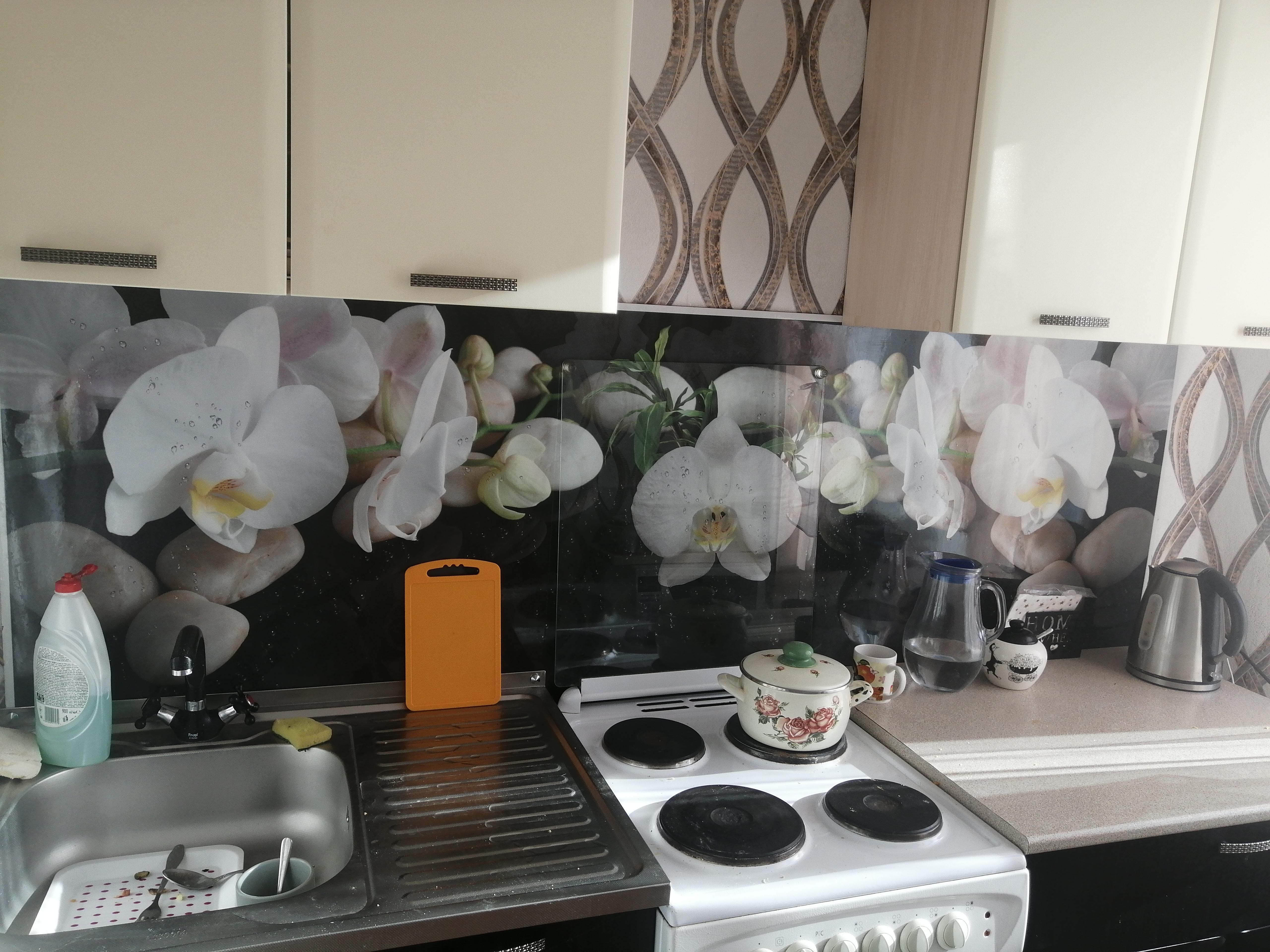 Фотография покупателя товара Фартук ХДФ Белая орхидея 695х2070х3 мм - Фото 1