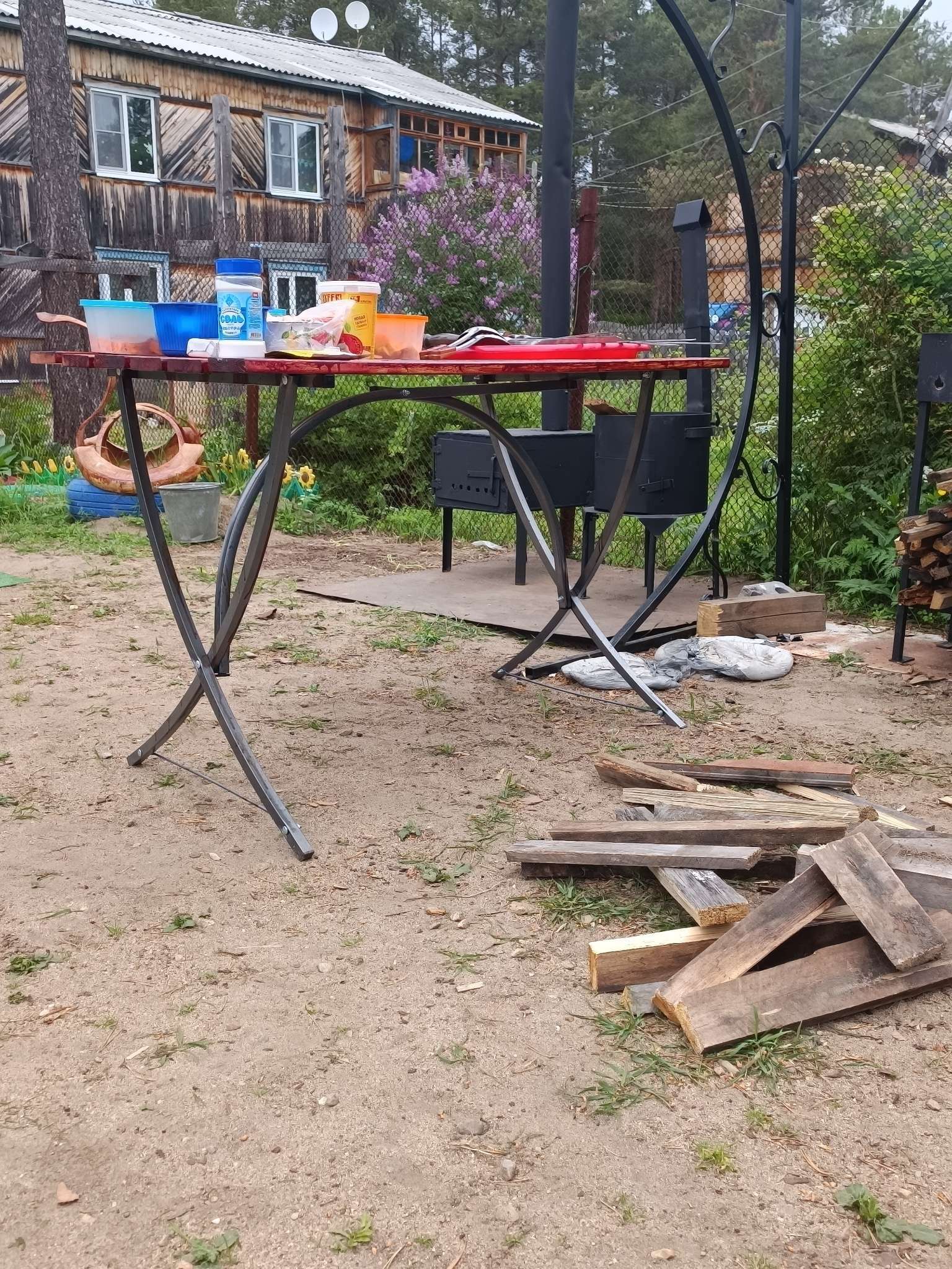 Фотография покупателя товара Стол садовый LAKSI 120 х 62 х 75 см, основание труба 20 х 20 х 0,7 мм - Фото 1