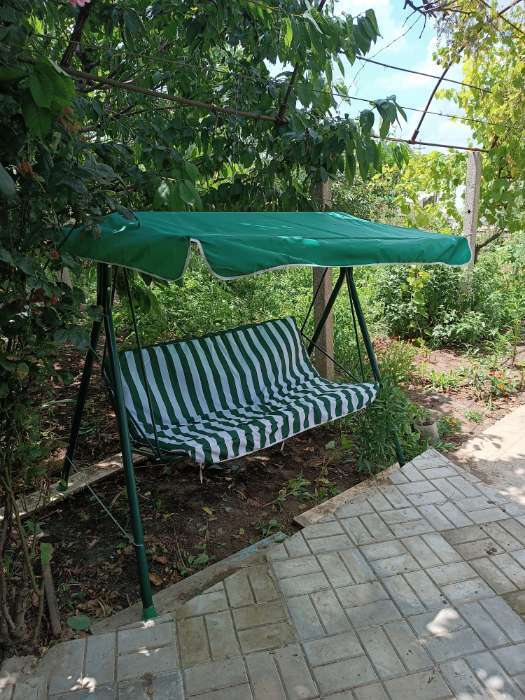 Фотография покупателя товара Качели садовые "Адлер" зелёные, 175 х 150 х 120см, максимальная нагрузка 150 кг