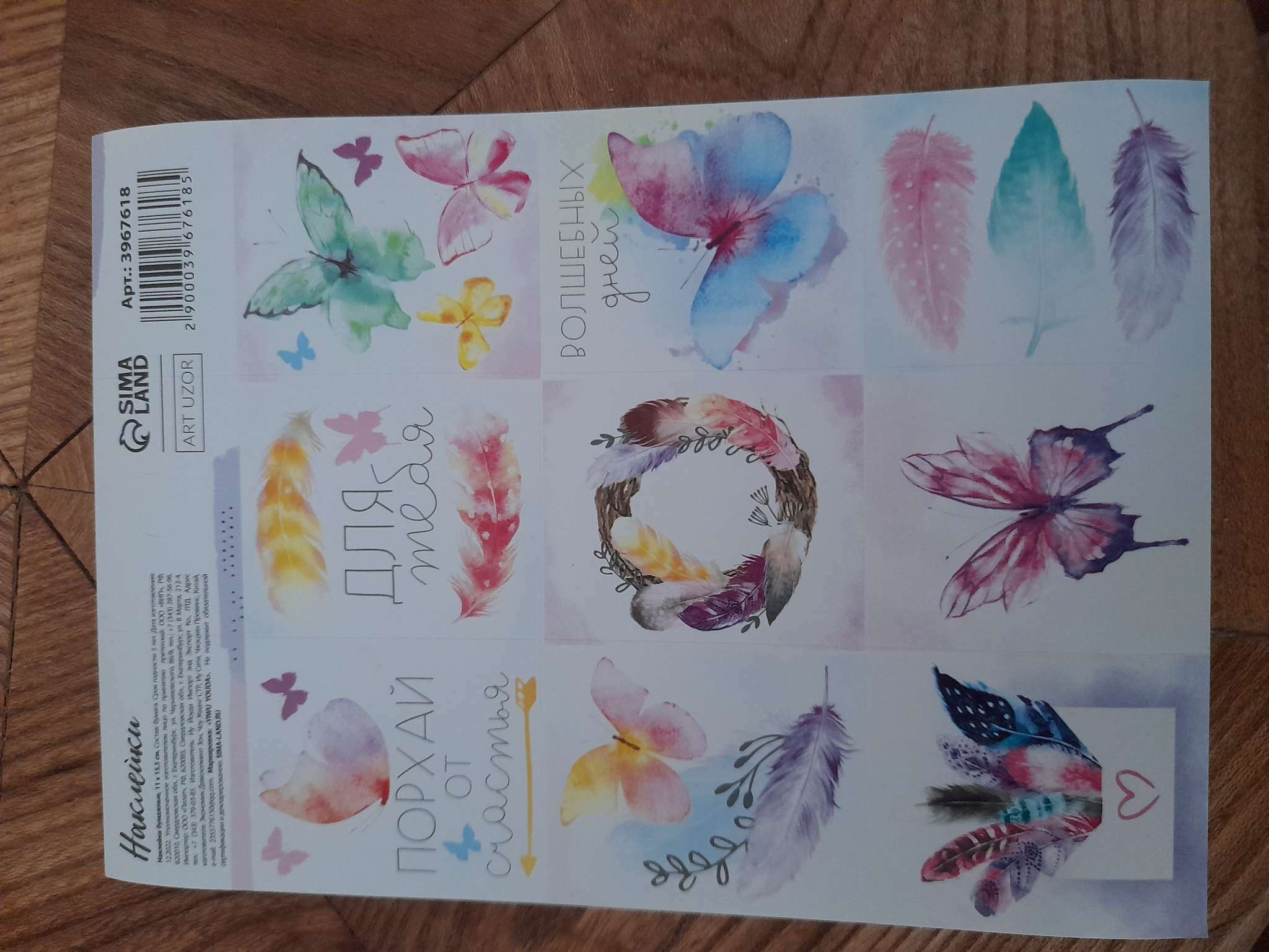 Фотография покупателя товара Наклейки бумажные «Бабочки» , 11 × 15,5 см - Фото 1