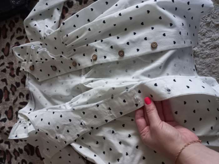 Фотография покупателя товара Платье для девочки MINAKU: Cotton collection с длинными рукавами, белое, рост 122-128 см - Фото 3