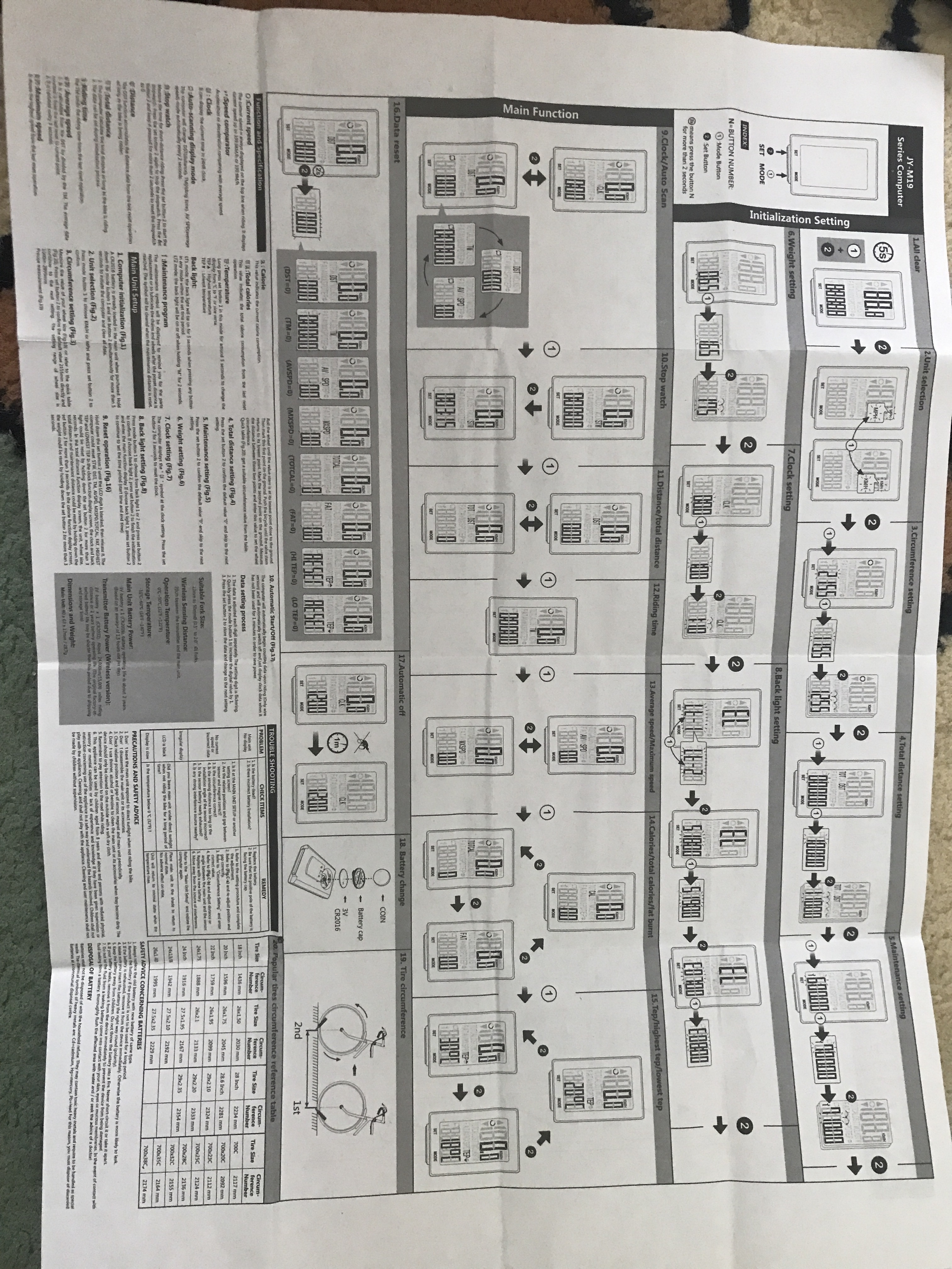 Фотография покупателя товара Велокомпьютер проводной, 15 функций JY-M19CL, цвет чёрный/серый - Фото 4
