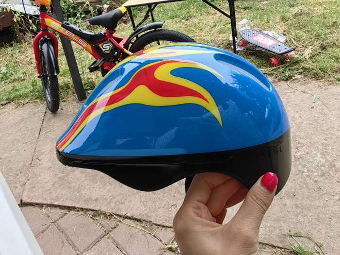 Фотография покупателя товара Шлем защитный детский ONLYTOP OT-H6, обхват 52-54 см, цвет синий