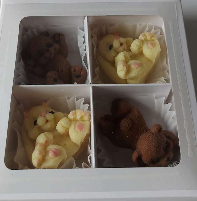 Фотография покупателя товара Коробка для конфет 4 шт., с окном, белая 12.5×12.5×3.5 см - Фото 12