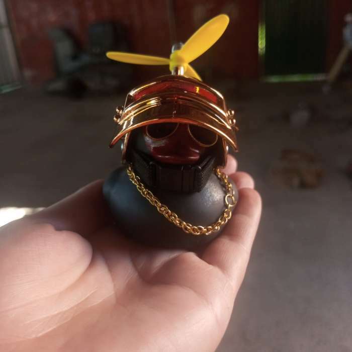 Фотография покупателя товара Утка с пропеллером черная, шлем золотистый