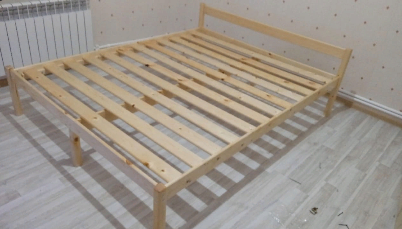 Фотография покупателя товара Одноярусная кровать, 1200×2000 мм, массив сосны, без покрытия - Фото 1