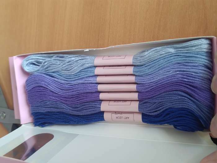 Фотография покупателя товара Набор ниток мулине, 8 ± 1 м, 7 шт, цвет фиолетовый спектр - Фото 2