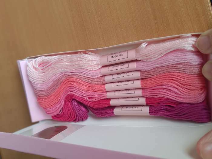 Фотография покупателя товара Набор ниток мулине, 8 ± 1 м, 7 шт, цвет розовый спектр - Фото 1
