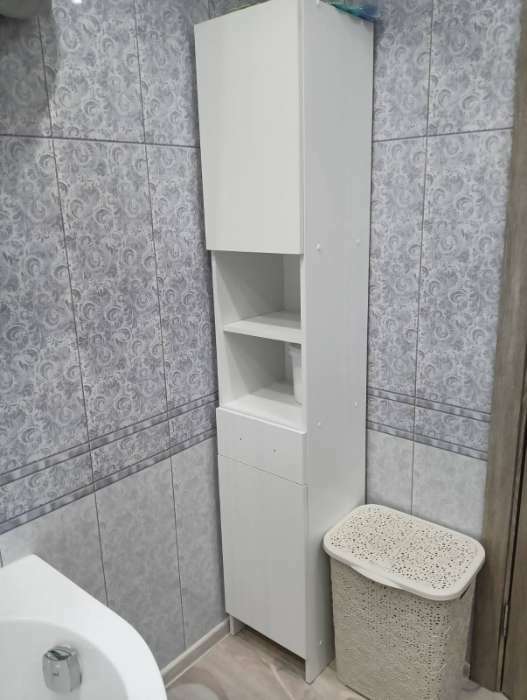 Фотография покупателя товара Пенал для ванной комнаты, белый, 33 х 33 х 185 см