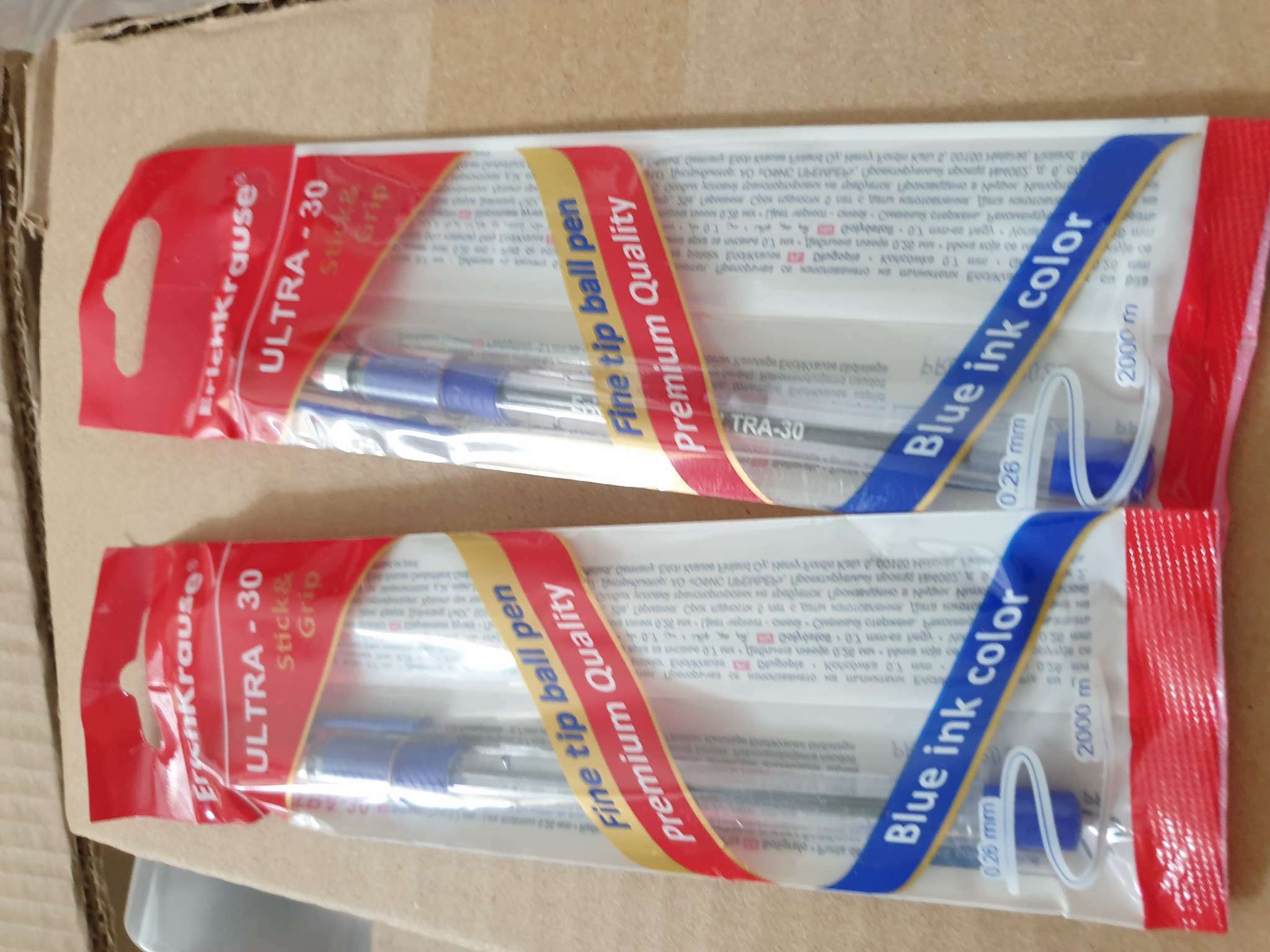 Фотография покупателя товара Ручка шариковая Erich Krause ULTRA-30, узел-игла 0.7 мм, чернила синие, резиновый упор, длина линии письма 2000 метров, 1 штука - Фото 2