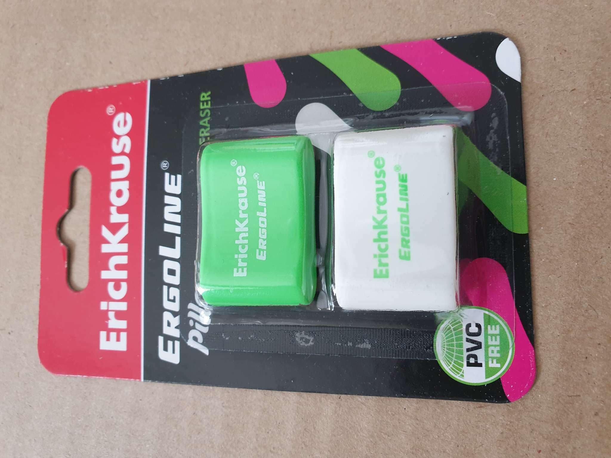 Фотография покупателя товара Набор ластиков 2 штуки ErgoLine Pillow, 33 х 21 х 8 мм, мягкий, гипоаллергенный, в блистере - Фото 2