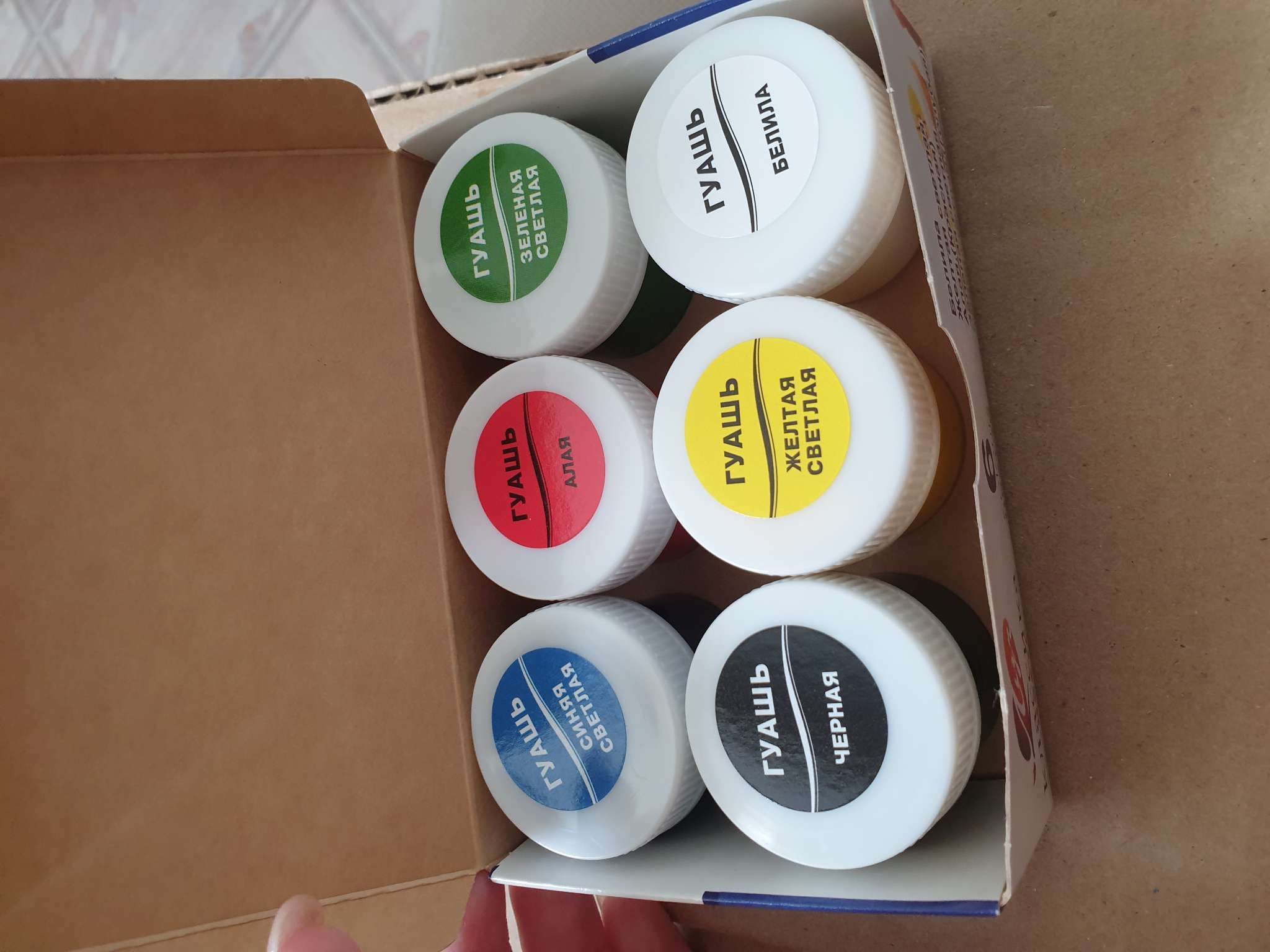 Фотография покупателя товара Гуашь 6 цветов × 20 мл «Классика» - Фото 2