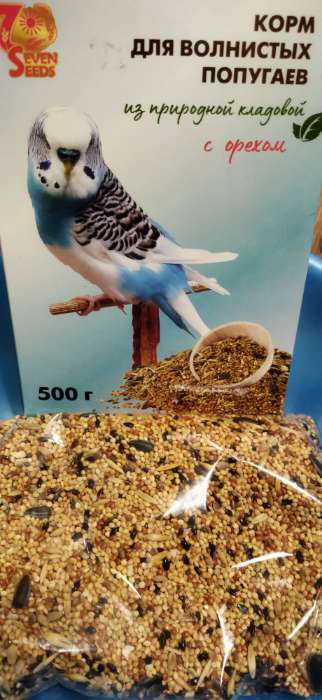 Фотография покупателя товара Корм Seven Seeds для волнистых попугаев, с орехами, 500 г