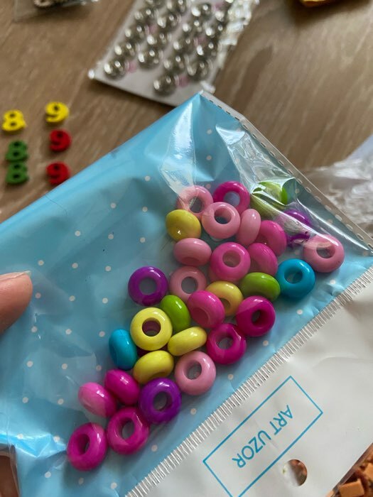 Фотография покупателя товара Бусины для творчества пластик "Плоские разноцветные" набор 50 шт 0,6х1,1х1,1 см