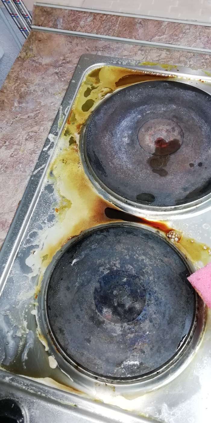 Фотография покупателя товара Средство для очистки плит, микроволновых печей Super Sanitar, лимон, спрей с курком, 500 г