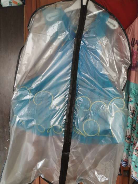 Фотография покупателя товара Чехол для одежды Доляна, 60×90 см, PEVA, цвет серый, прозрачный - Фото 5