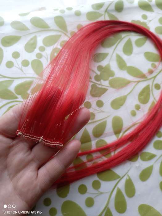 Фотография покупателя товара Локон накладной, прямой волос, на заколке, 50 см, 5 гр, цвет красный