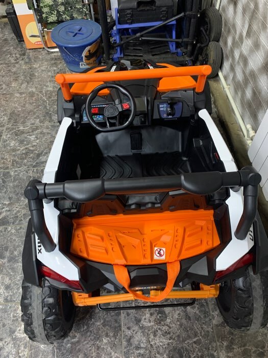 Фотография покупателя товара Электромобиль «БАГГИ», АКБ 24V, монитор, EVA колеса, кожаное сидение, цвет оранжевый - Фото 6