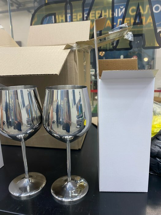 Фотография покупателя товара Бокал винный из нержавеющей стали Magistro, 500 мл, 21×9,5 см, для коктейлей, глянцевый, цвет серебряный - Фото 1