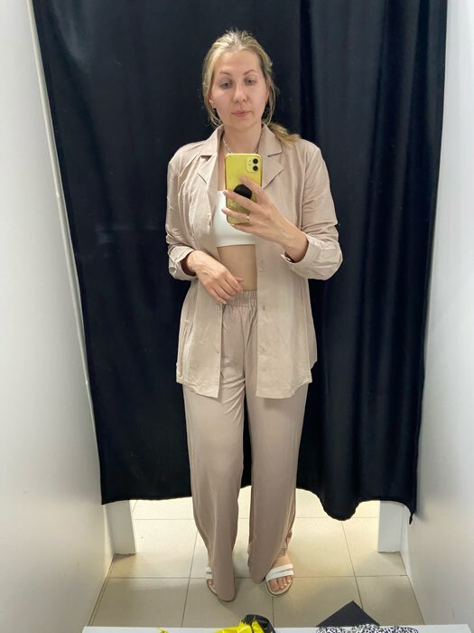 Фотография покупателя товара Комплект женский (рубашка, брюки, топ) KAFTAN "Base" р. 42,  серый - Фото 2