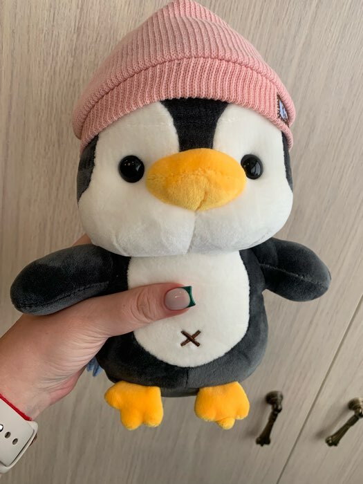 Фотография покупателя товара Мягкая игрушка «Пингвин», в красной шапке, МИКС - Фото 3