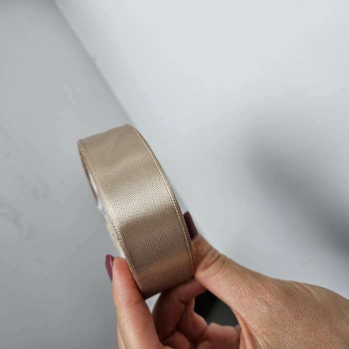 Фотография покупателя товара Лента атласная, 25 мм, 23±1 м, тёмно-бежевая №268 - Фото 7