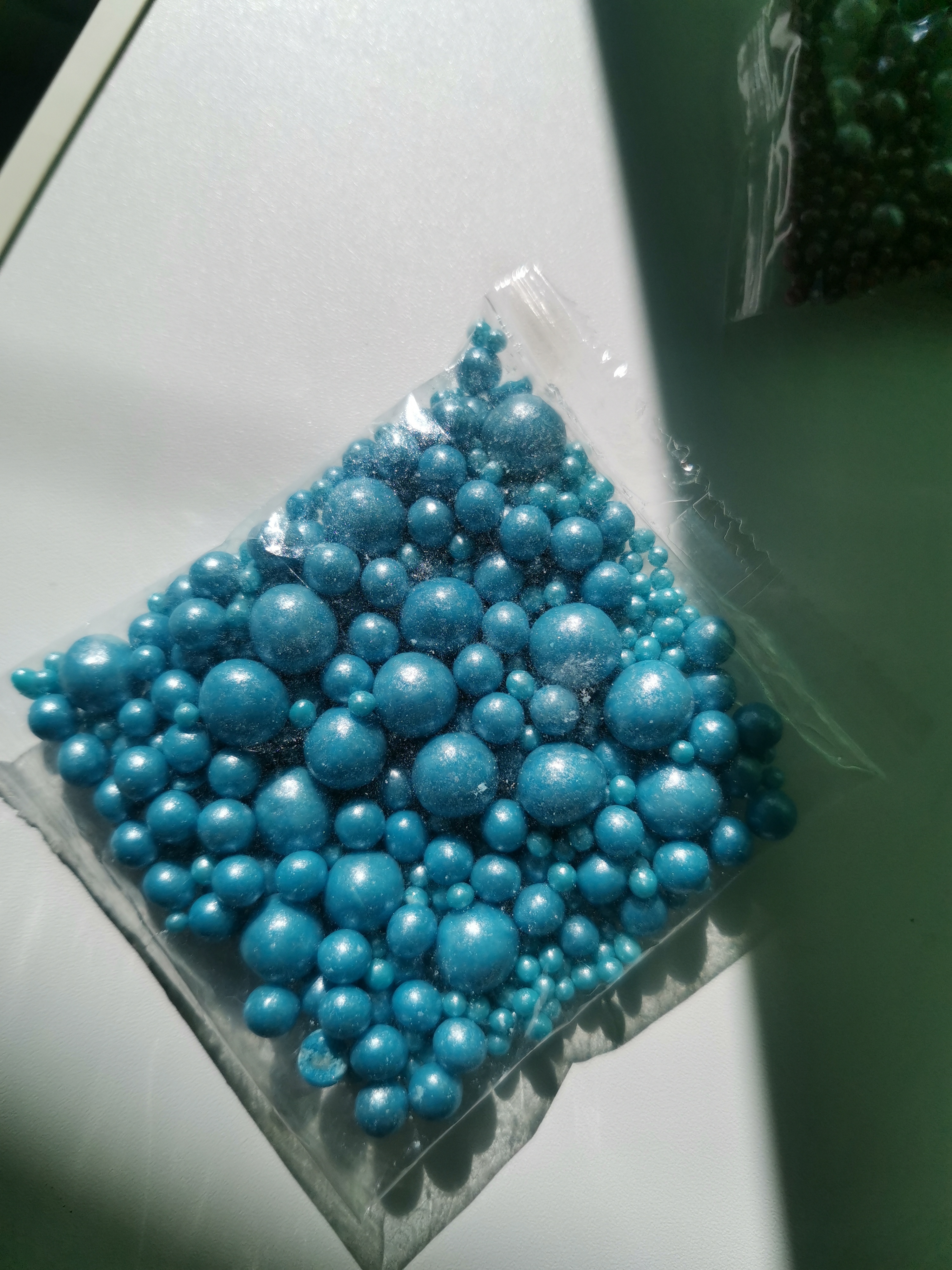 Фотография покупателя товара Посыпка кондитерская "Жемчуг", голубой, микс 50 г