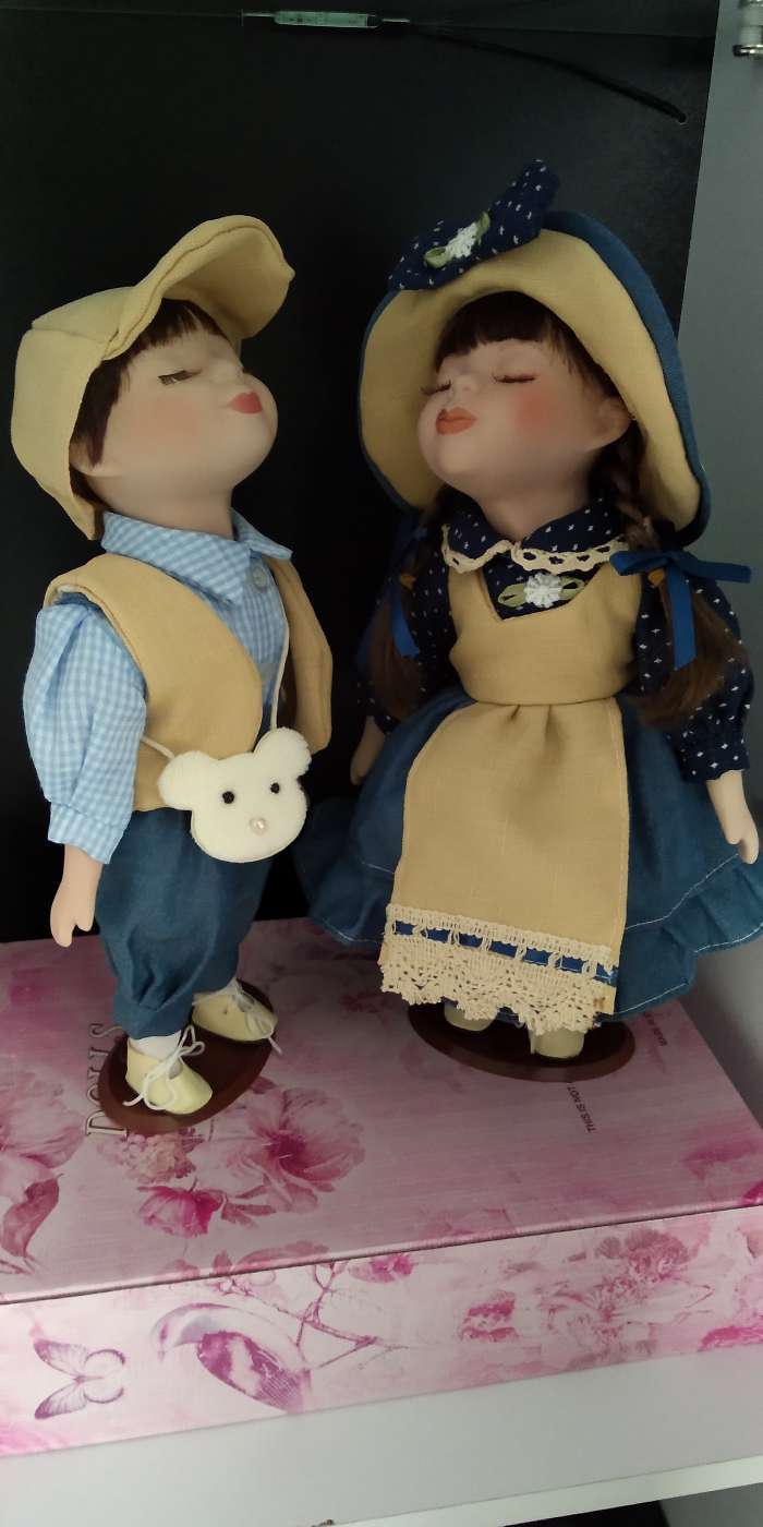 Фотография покупателя товара Кукла коллекционная парочка поцелуй набор 2 шт "Поцелуй в белом наряде" 30 см МИКС - Фото 2
