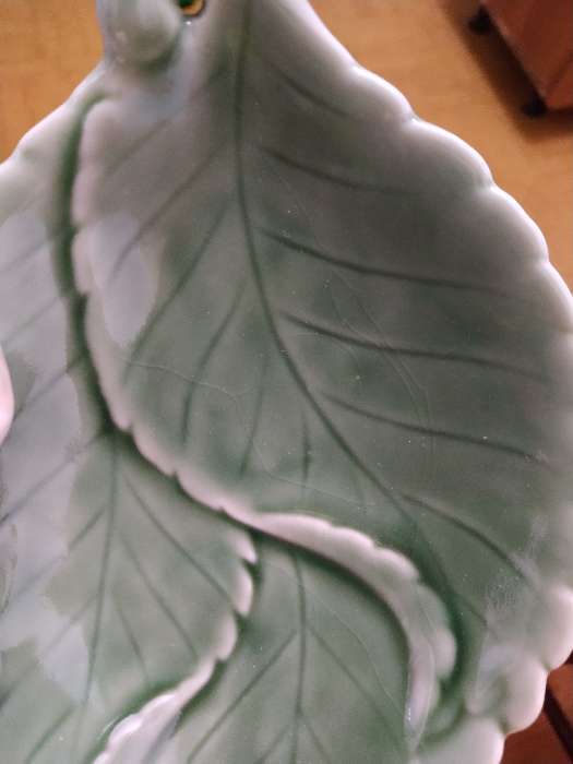 Фотография покупателя товара Блюдо керамическое «Птички на листочке», 19×13×4 см, цвет зелёный - Фото 4