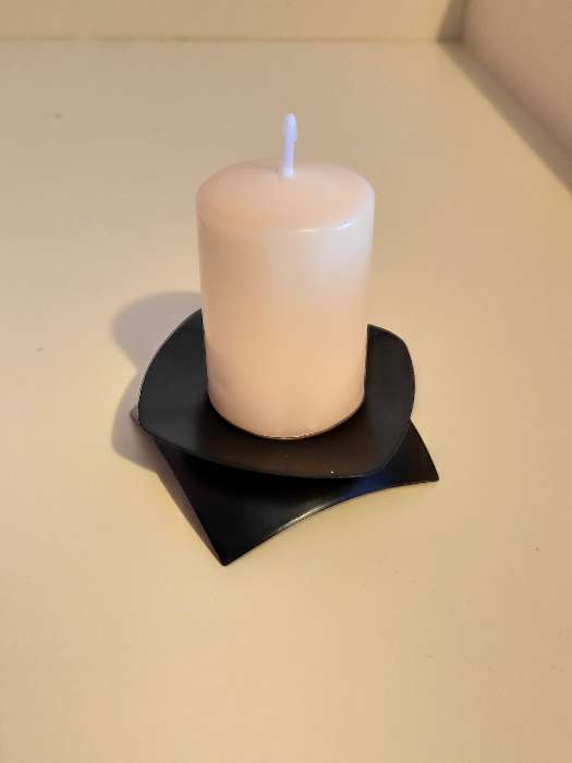 Фотография покупателя товара Подсвечник "Кварта Н" металл на 1 свечу,  9,5х3 см, черный - Фото 1