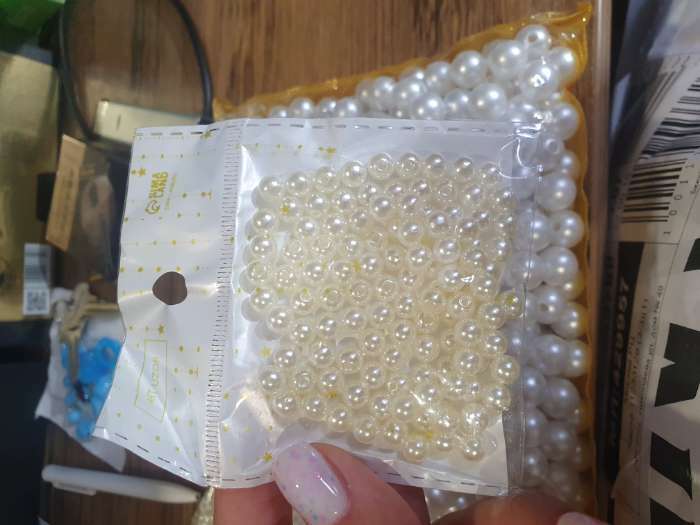 Фотография покупателя товара Бусины для творчества пластик «Жемчуг» (набор 100 шт.) 0.6×0.6 см - Фото 5
