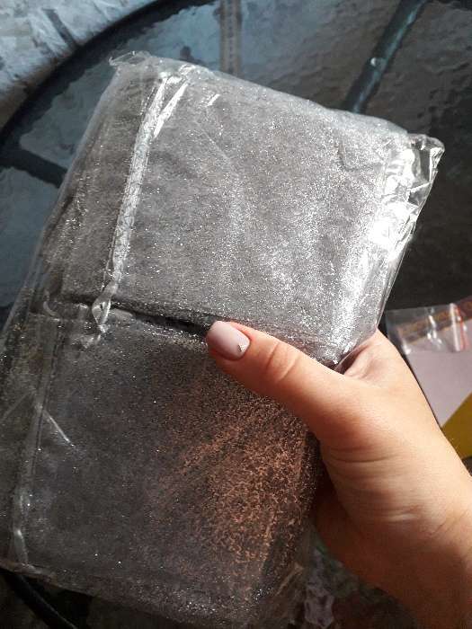 Фотография покупателя товара Мешочек подарочный "Иней", 10x12, цвет серый с серебром