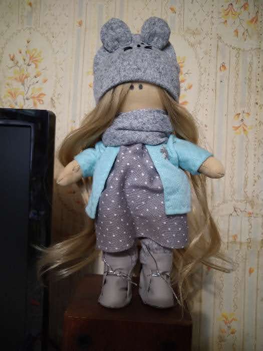 Фотография покупателя товара Интерьерная кукла «Мышка Элли», набор для шитья, 22.4 × 5.2 × 15.6 см - Фото 2