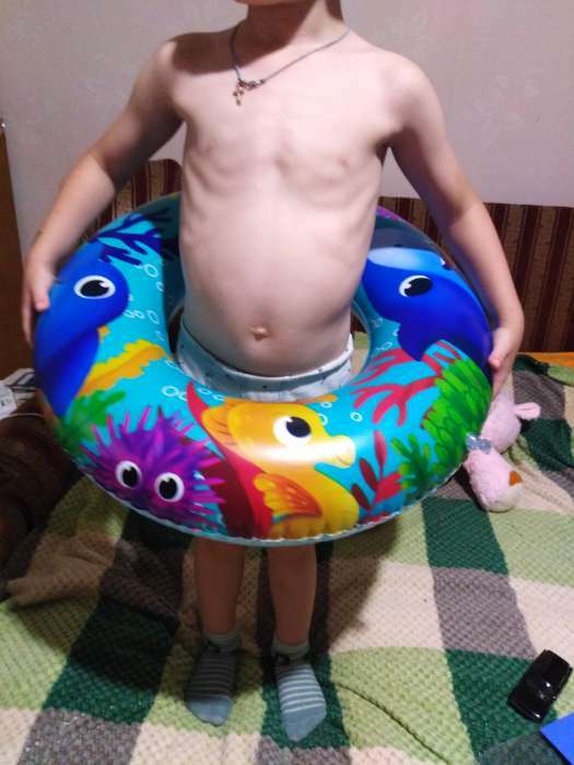 Фотография покупателя товара Круг надувной для плавания «На волне: Морские малыши», детский - Фото 2