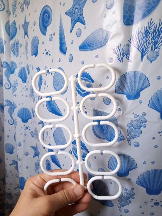 Фотография покупателя товара Штора для ванной «Ракушки», 180×180 см, цвет белый