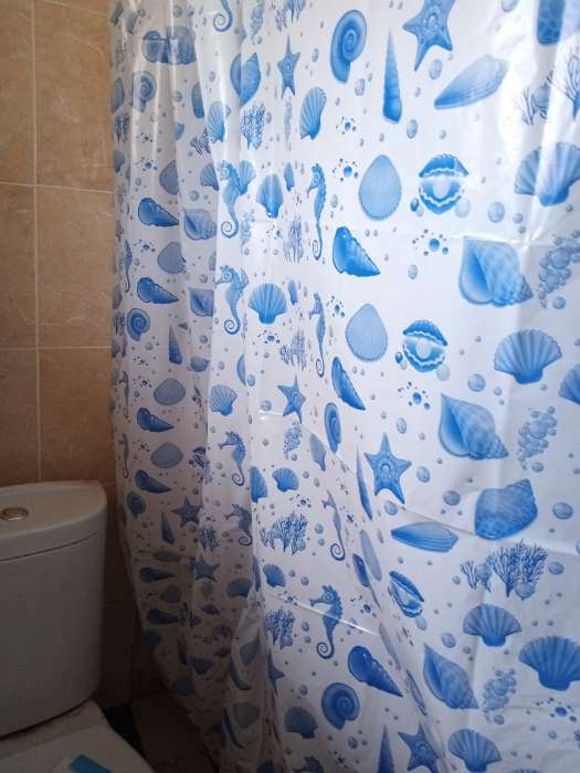 Фотография покупателя товара Штора для ванной «Ракушки», 180×180 см, цвет белый