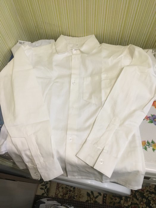Фотография покупателя товара Школьная рубашка для мальчика, цвет белый, рост 122 см - Фото 4