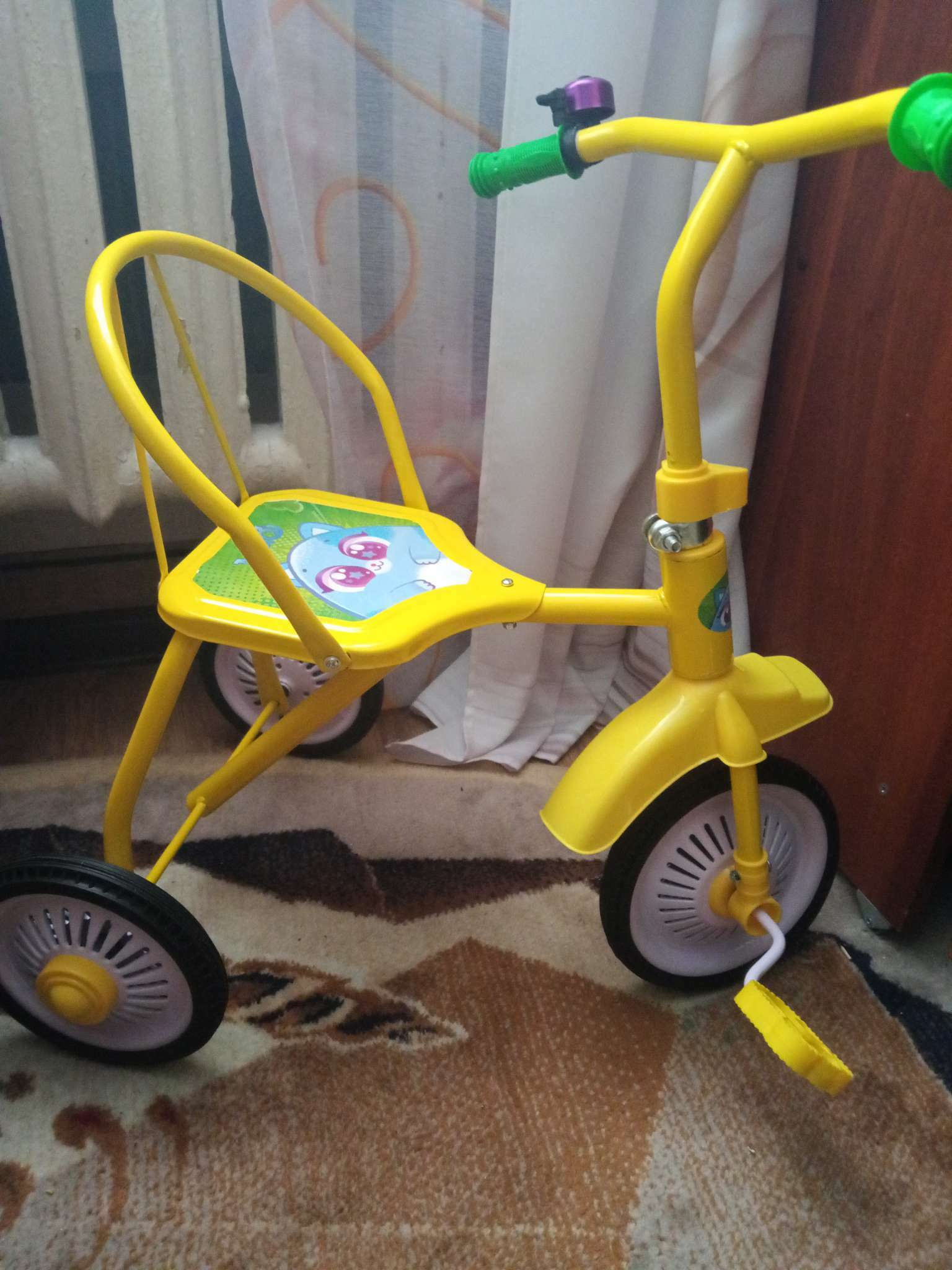 Велосипед трёхколёсный Micio «Котопупсики», колёса 8"/6", цвет жёлтый ...