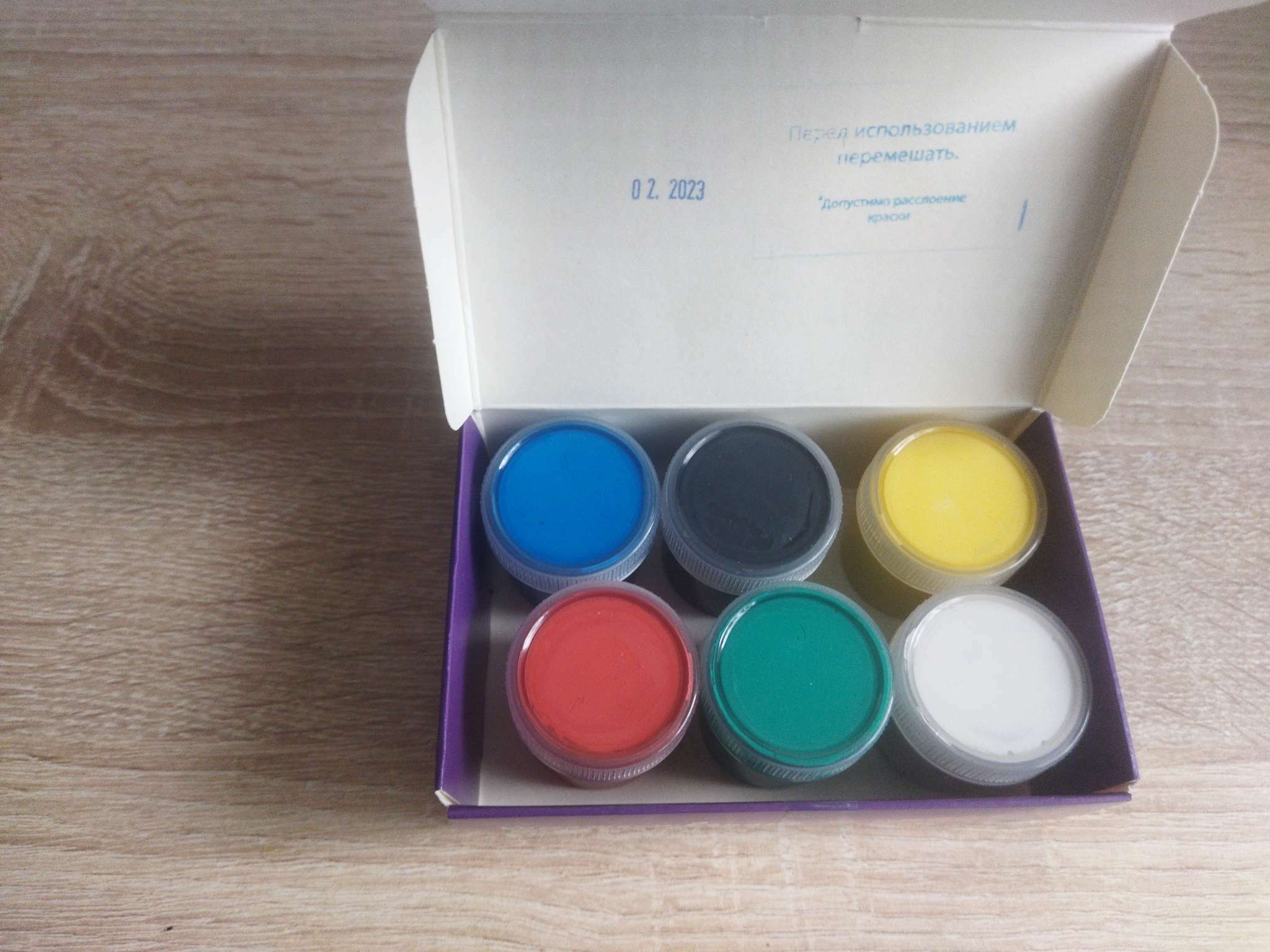 Фотография покупателя товара Краска акриловая, набор 6 цветов х 20 мл, Calligrata, художественная, морозостойкая, в картонной коробке - Фото 2