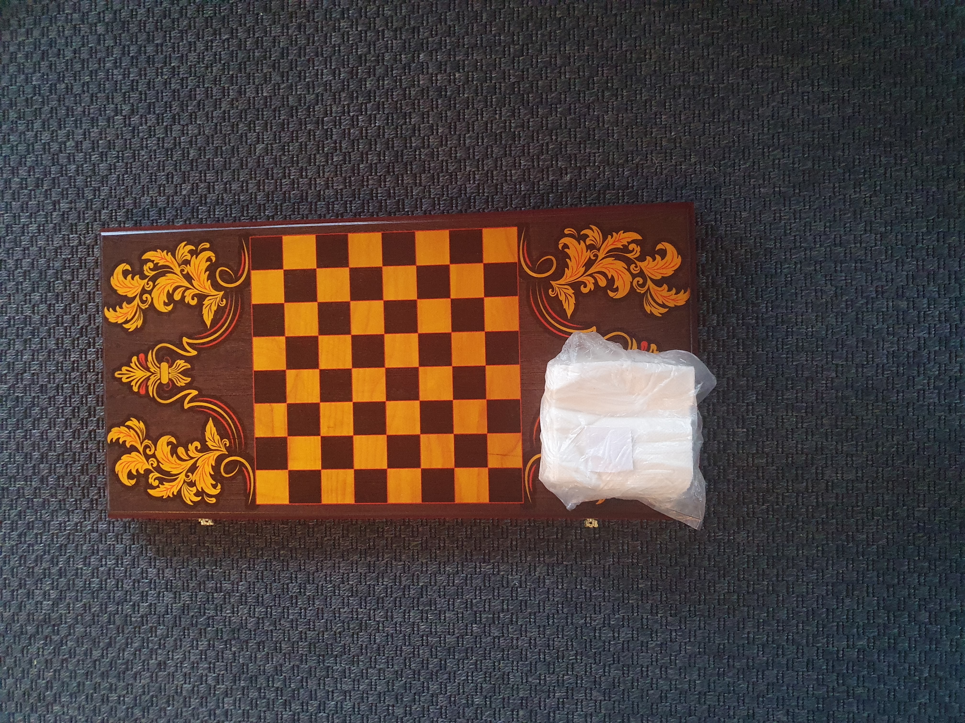 Фотография покупателя товара Нарды "Державные", деревянная доска 60 х 60 см, с полем для игры в шашки