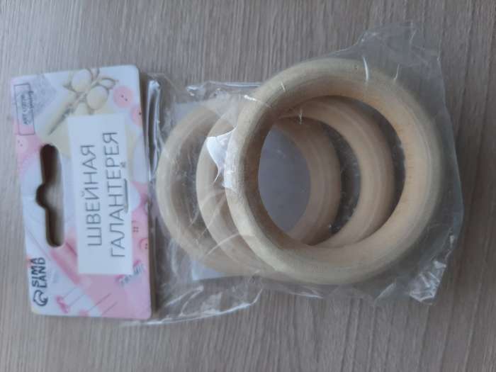 Фотография покупателя товара Набор колец для макраме, деревянные, d = 3,33/5 см, 3 шт