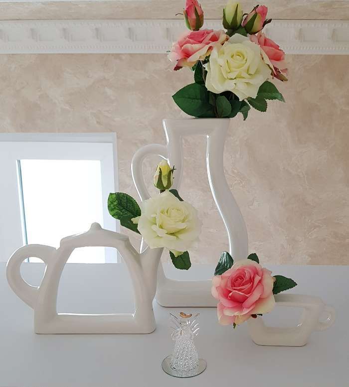 Фотография покупателя товара Ваза керамическая "Чашка", настольная, белая, 7 см