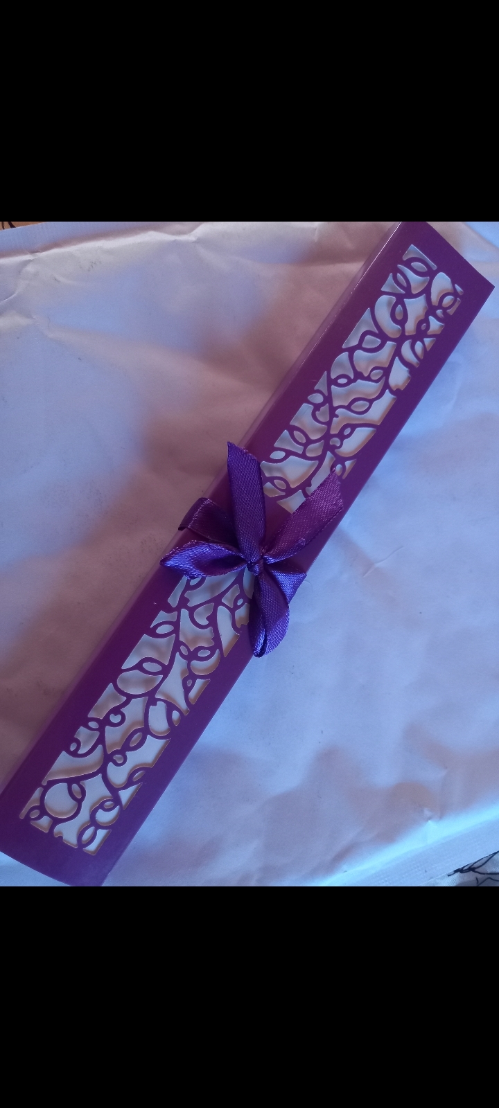 Фотография покупателя товара Веер бамбук, текстиль h=21 см изгиб, с кистью "Цветы" в коробке, фиолетовый - Фото 2
