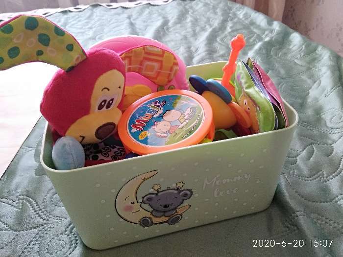 Фотография покупателя товара Корзина для детских игрушек Mommy love, цвет чайное дерево - Фото 5
