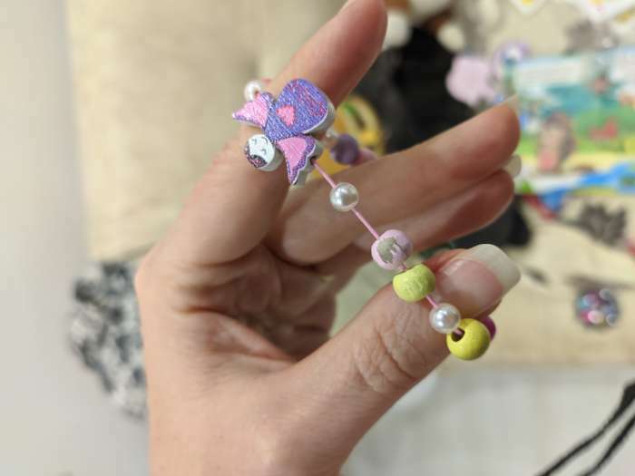 Фотография покупателя товара Набор детский 2 предмета: бусы, браслет «Выбражулька», ангел, цветной