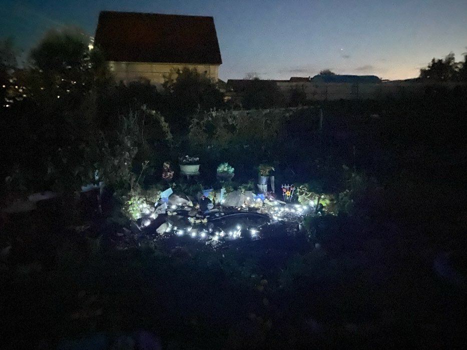 Фотография покупателя товара Гирлянда «Нить» 10 м, IP44, тёмная нить, 100 LED, свечение белое, 2 режима, солнечная батарея - Фото 4