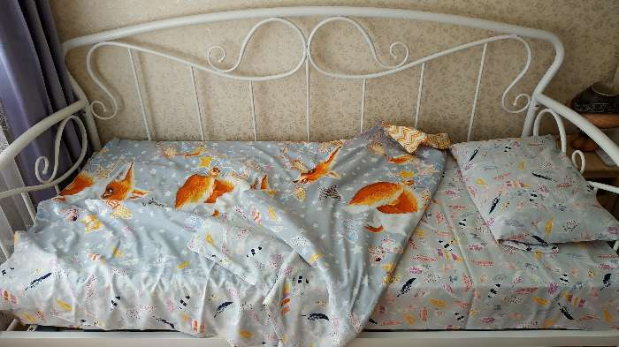 Фотография покупателя товара Детское постельное бельё 1,5 «Лисенок», 145х215, 150х214, 70х70 см - Фото 3