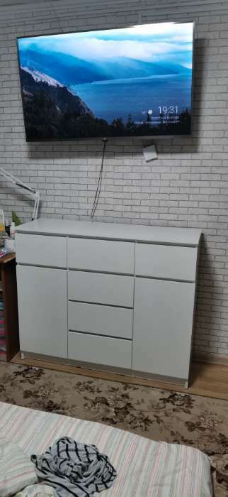 Фотография покупателя товара Комод для хранения «Мадера», 6 выдвижных ящиков, 2 двери, 1204×404×990 мм, цвет белый - Фото 13